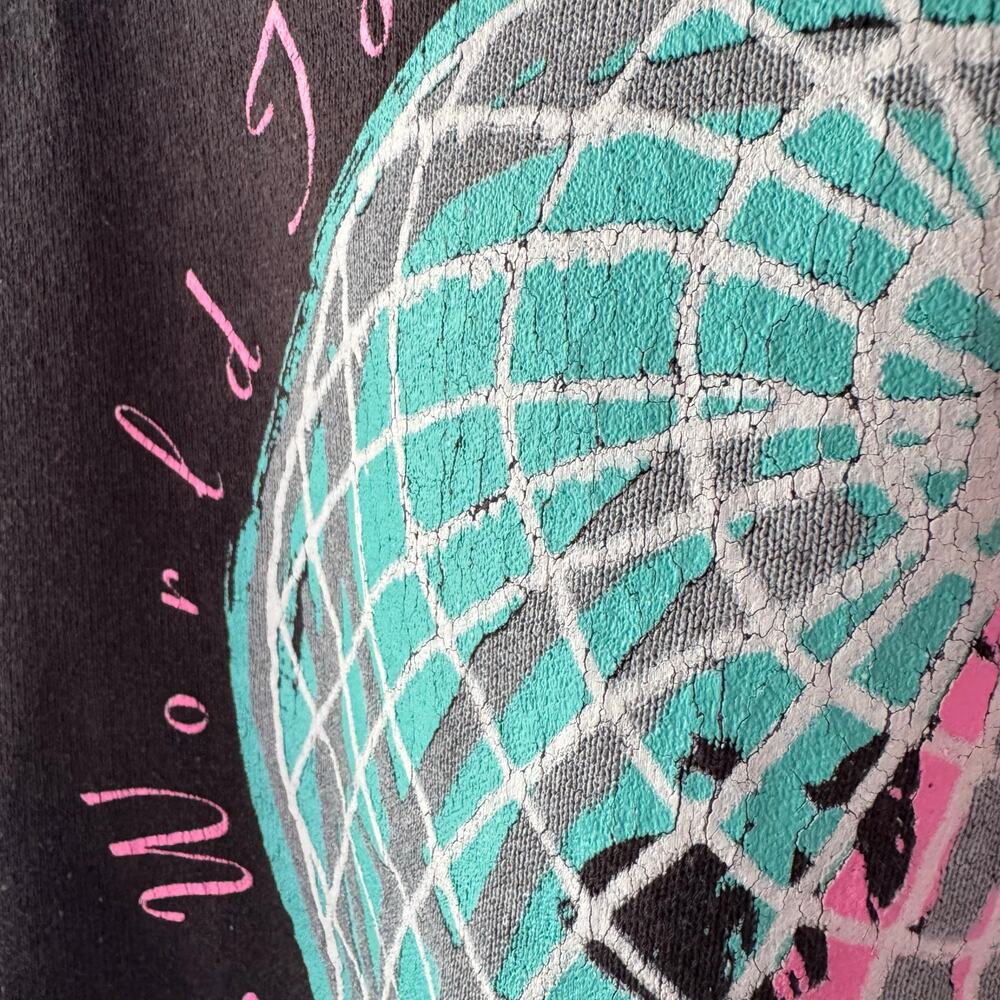 Vintage 80s Elton John World Tour Sweatshirt Size L Fruit of the Loom USA Made - Picture 3 of 7